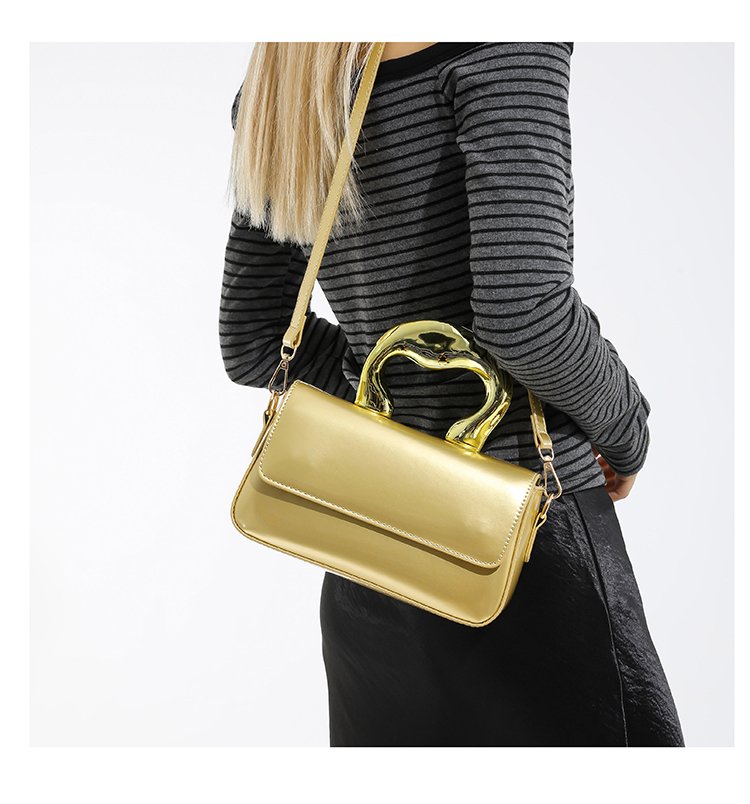 Shoulder Crossbody Handbag PU Women's Handbag Stitched Small Square Bag2025Summer Cover Style One Size