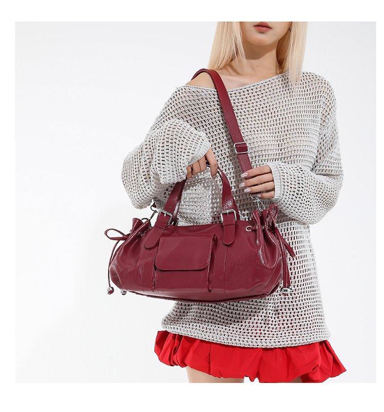 One Size Women's Bag Zipper Tote Bag PU Stitched Single Shoulder Crossbody Handbag2025Summer