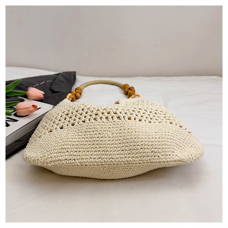 2025Summer woven bag one-size-fits-all women's bag single shoulder underarm bag magnetic clasp woven fabric