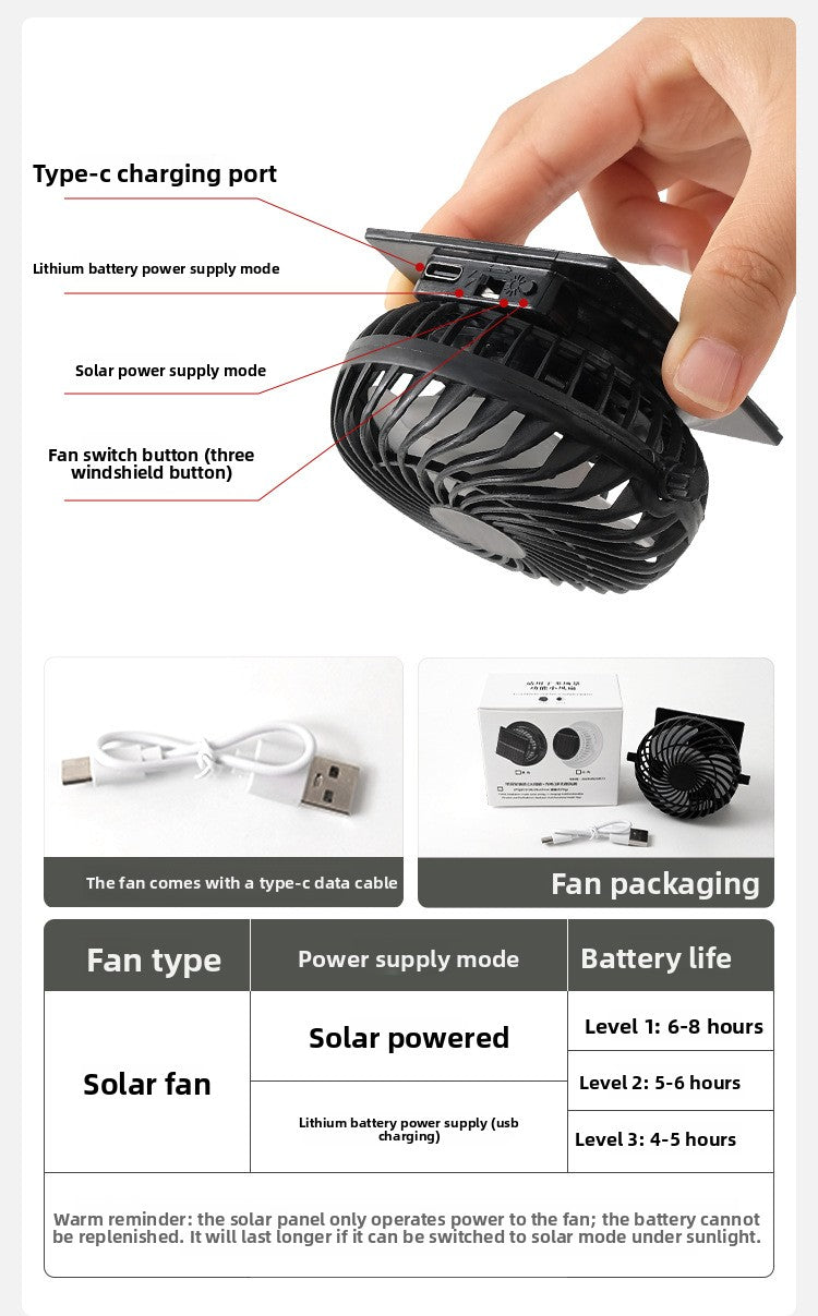Solar Fan Hat for Men, Summer Outdoor Hiking Sunshade Hat with Fan, Sun Protection Hat, Fishing Fisherman Hat