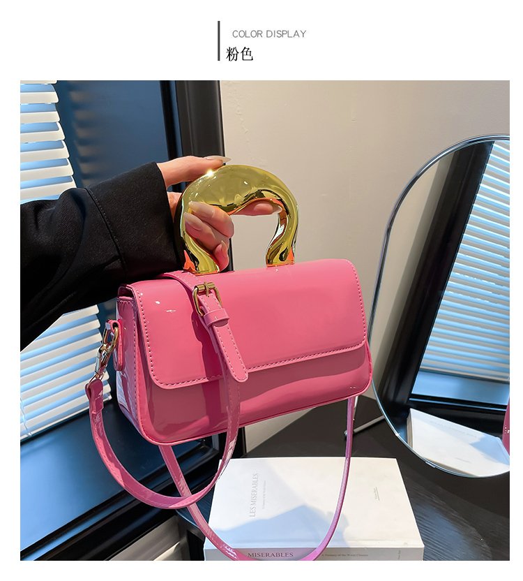 Shoulder Crossbody Handbag PU Women's Handbag Stitched Small Square Bag2025Summer Cover Style One Size