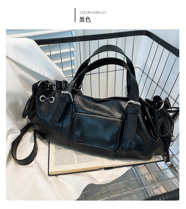 One Size Women's Bag Zipper Tote Bag PU Stitched Single Shoulder Crossbody Handbag2025Summer