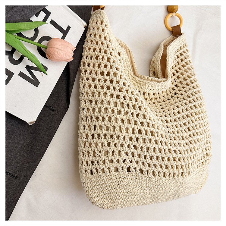 2025Summer woven bag one-size-fits-all women's bag single shoulder underarm bag magnetic clasp woven fabric