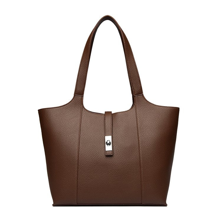Shoulder Handbag2025Summer Stitched Tote Bag PU One Size Zipper Women's Bag