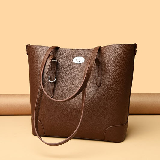 Average Size PU Zipper Shoulder Bag Women's Bag2025Autumn Tote Bag