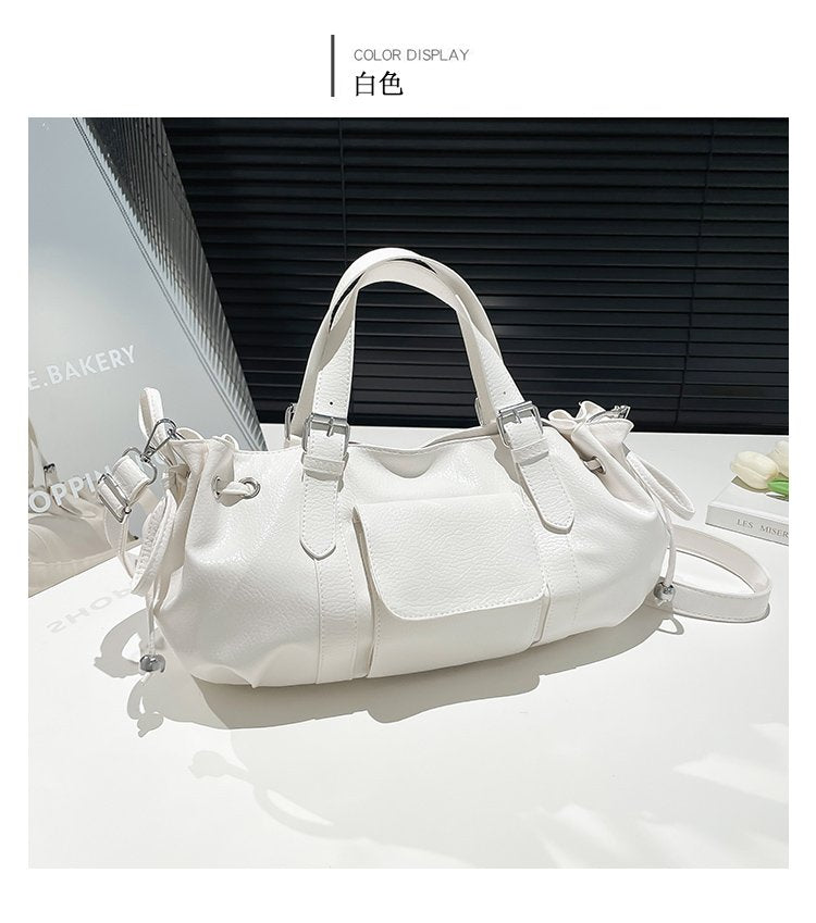 One Size Women's Bag Zipper Tote Bag PU Stitched Single Shoulder Crossbody Handbag2025Summer