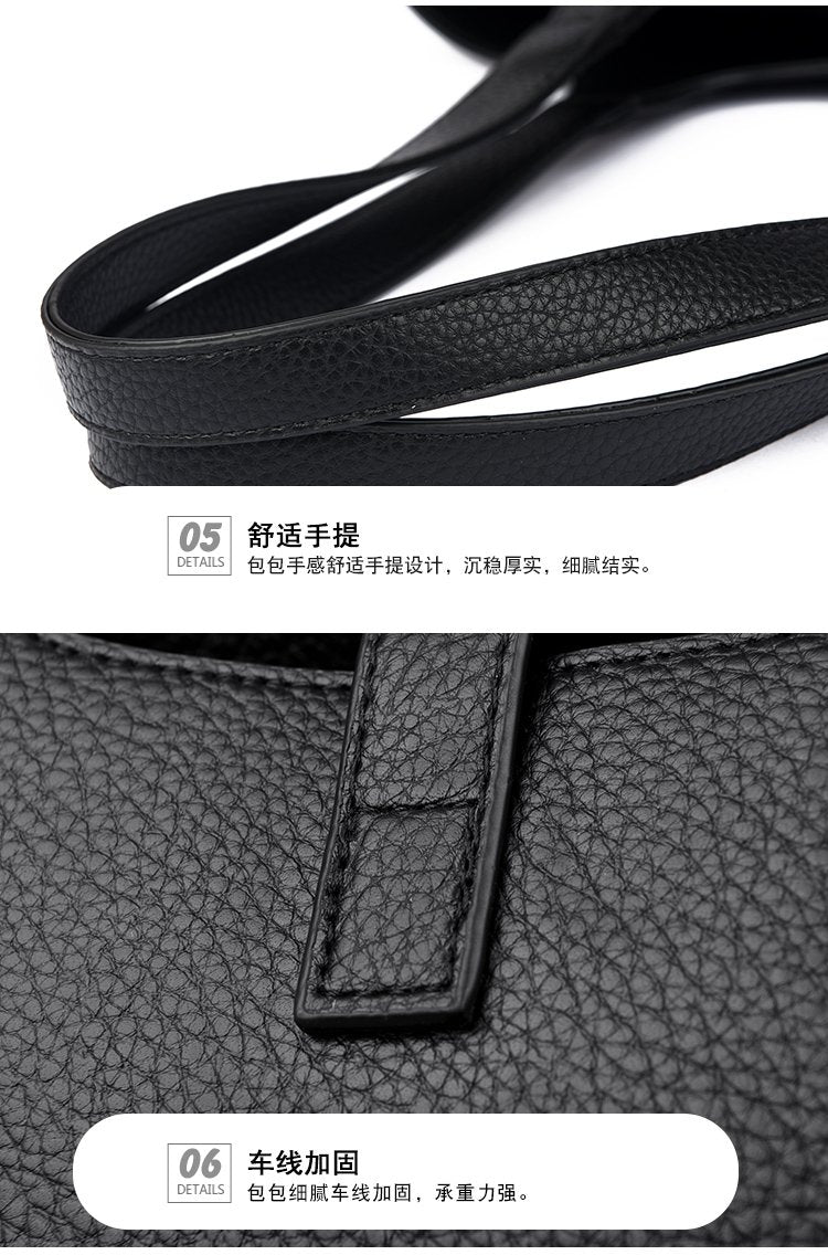 Shoulder Handbag2025Summer Stitched Tote Bag PU One Size Zipper Women's Bag