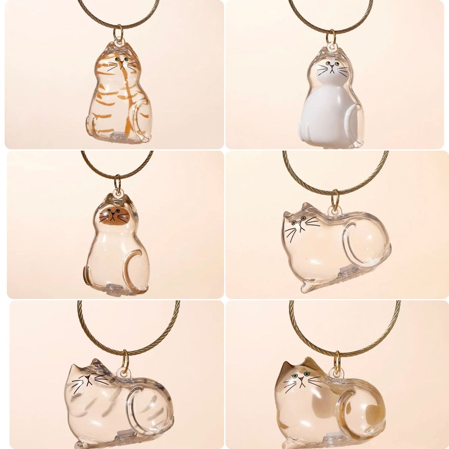 Pet Kitten Puppy Transparent Fur Storage Box Cute Animal Fur Ball Storage Pendant Decoration Commemorative Dustproof Box Gift