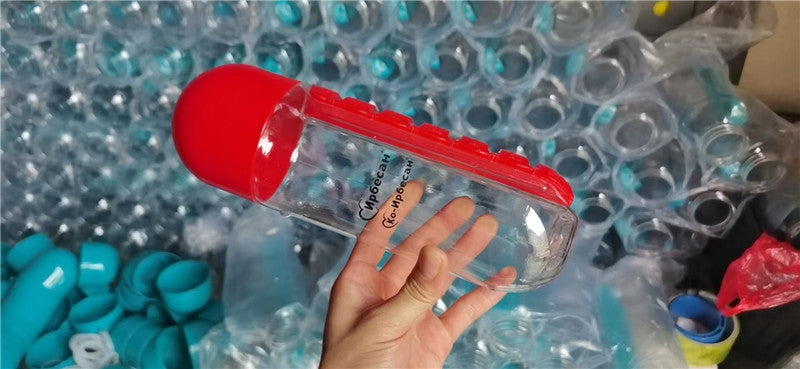 2 in 1 600ml 7 Grids Medicine Box Water Cup Sports Plastic Water Bottle Combine Daily Pill Boxes Organizer Drinking Bottle