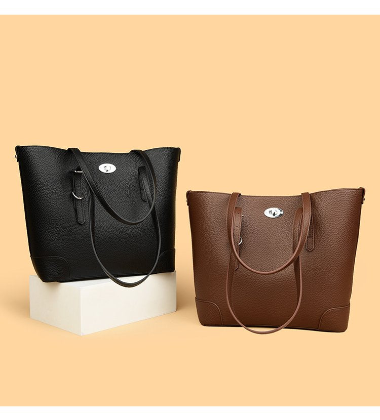Average Size PU Zipper Shoulder Bag Women's Bag2025Autumn Tote Bag