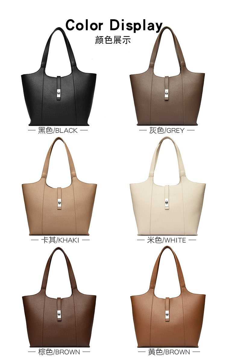 Shoulder Handbag2025Summer Stitched Tote Bag PU One Size Zipper Women's Bag