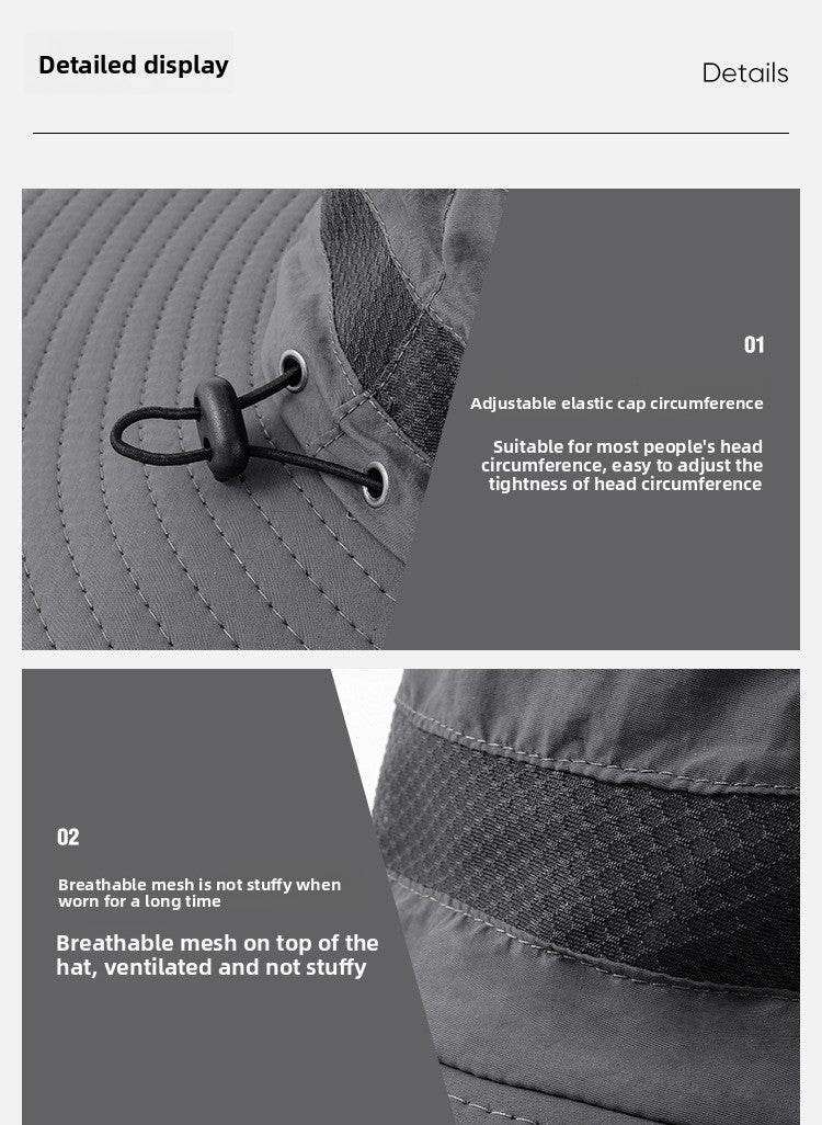 Solar Fan Hat for Men, Summer Outdoor Hiking Sunshade Hat with Fan, Sun Protection Hat, Fishing Fisherman Hat
