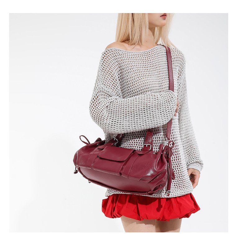 One Size Women's Bag Zipper Tote Bag PU Stitched Single Shoulder Crossbody Handbag2025Summer