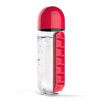 2 in 1 600ml 7 Grids Medicine Box Water Cup Sports Plastic Water Bottle Combine Daily Pill Boxes Organizer Drinking Bottle