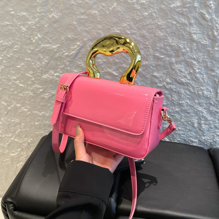 Shoulder Crossbody Handbag PU Women's Handbag Stitched Small Square Bag2025Summer Cover Style One Size