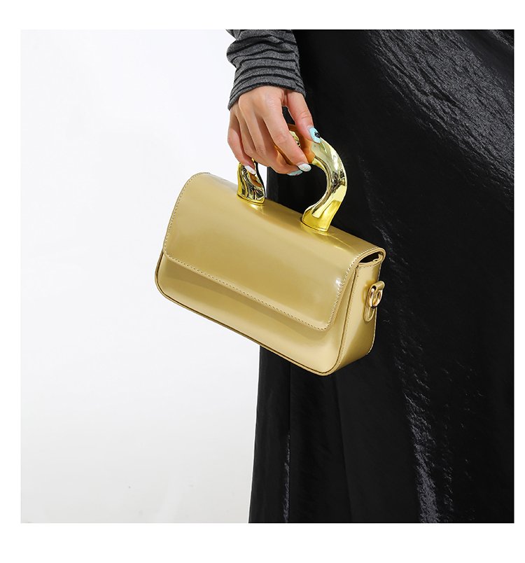 Shoulder Crossbody Handbag PU Women's Handbag Stitched Small Square Bag2025Summer Cover Style One Size
