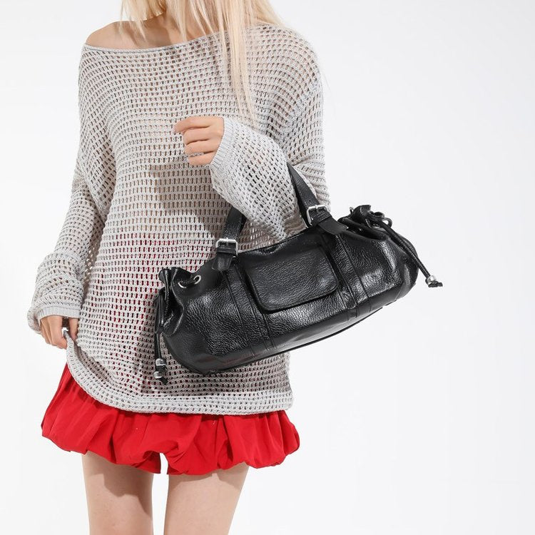 One Size Women's Bag Zipper Tote Bag PU Stitched Single Shoulder Crossbody Handbag2025Summer