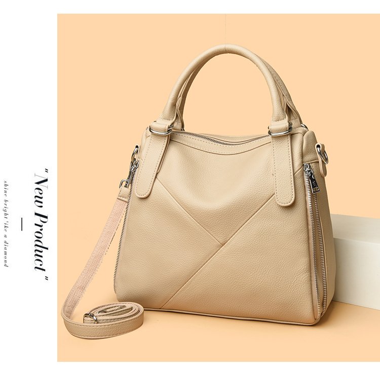 Women's bag three-way bag single shoulder crossbody handbag2025One-size-fits-all for summer PU Sewing Thread Zipper