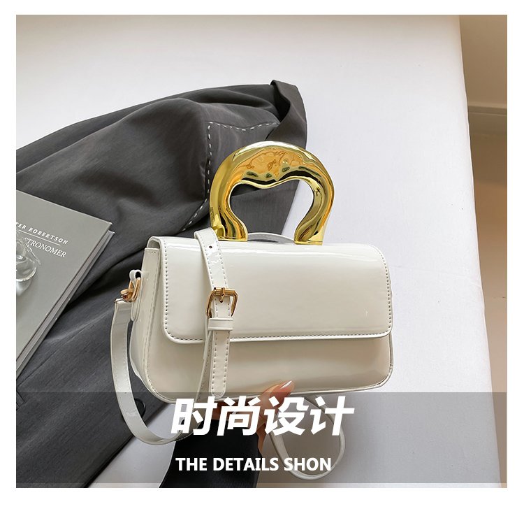 Shoulder Crossbody Handbag PU Women's Handbag Stitched Small Square Bag2025Summer Cover Style One Size