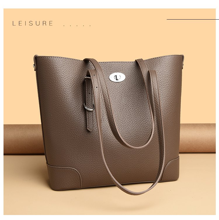 Average Size PU Zipper Shoulder Bag Women's Bag2025Autumn Tote Bag