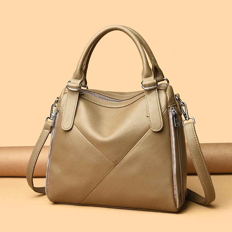 Women's bag three-way bag single shoulder crossbody handbag2025One-size-fits-all for summer PU Sewing Thread Zipper
