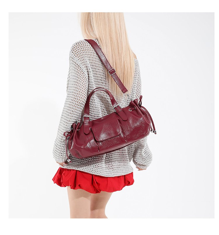 One Size Women's Bag Zipper Tote Bag PU Stitched Single Shoulder Crossbody Handbag2025Summer