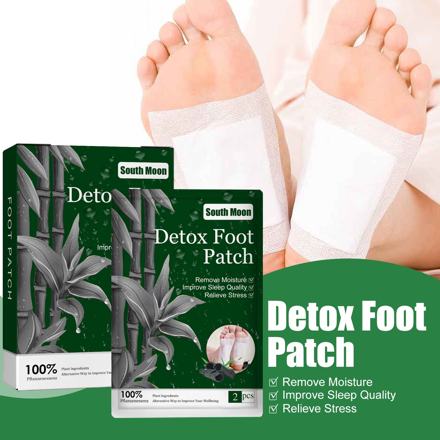 South Moon Natural Herbal Foot Patch(Bags) Foot Care Moisture Removal Cold Relief Relaxation Sleep Aid Foot Patch