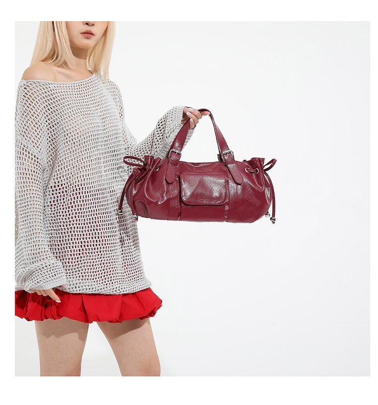 One Size Women's Bag Zipper Tote Bag PU Stitched Single Shoulder Crossbody Handbag2025Summer