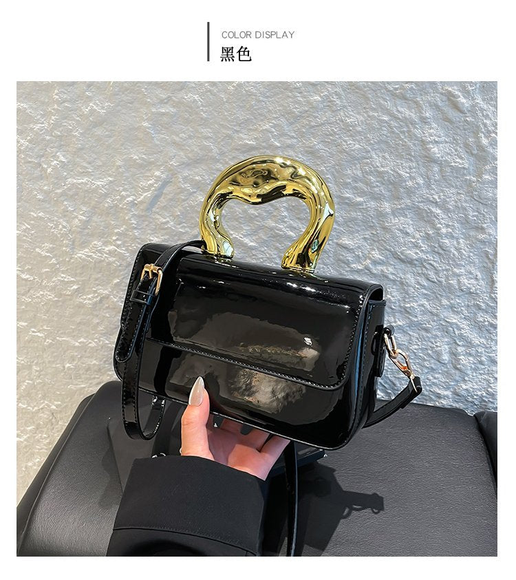 Shoulder Crossbody Handbag PU Women's Handbag Stitched Small Square Bag2025Summer Cover Style One Size