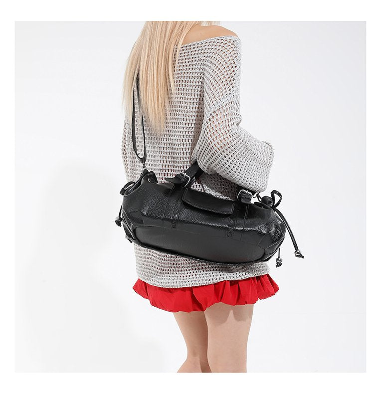 One Size Women's Bag Zipper Tote Bag PU Stitched Single Shoulder Crossbody Handbag2025Summer