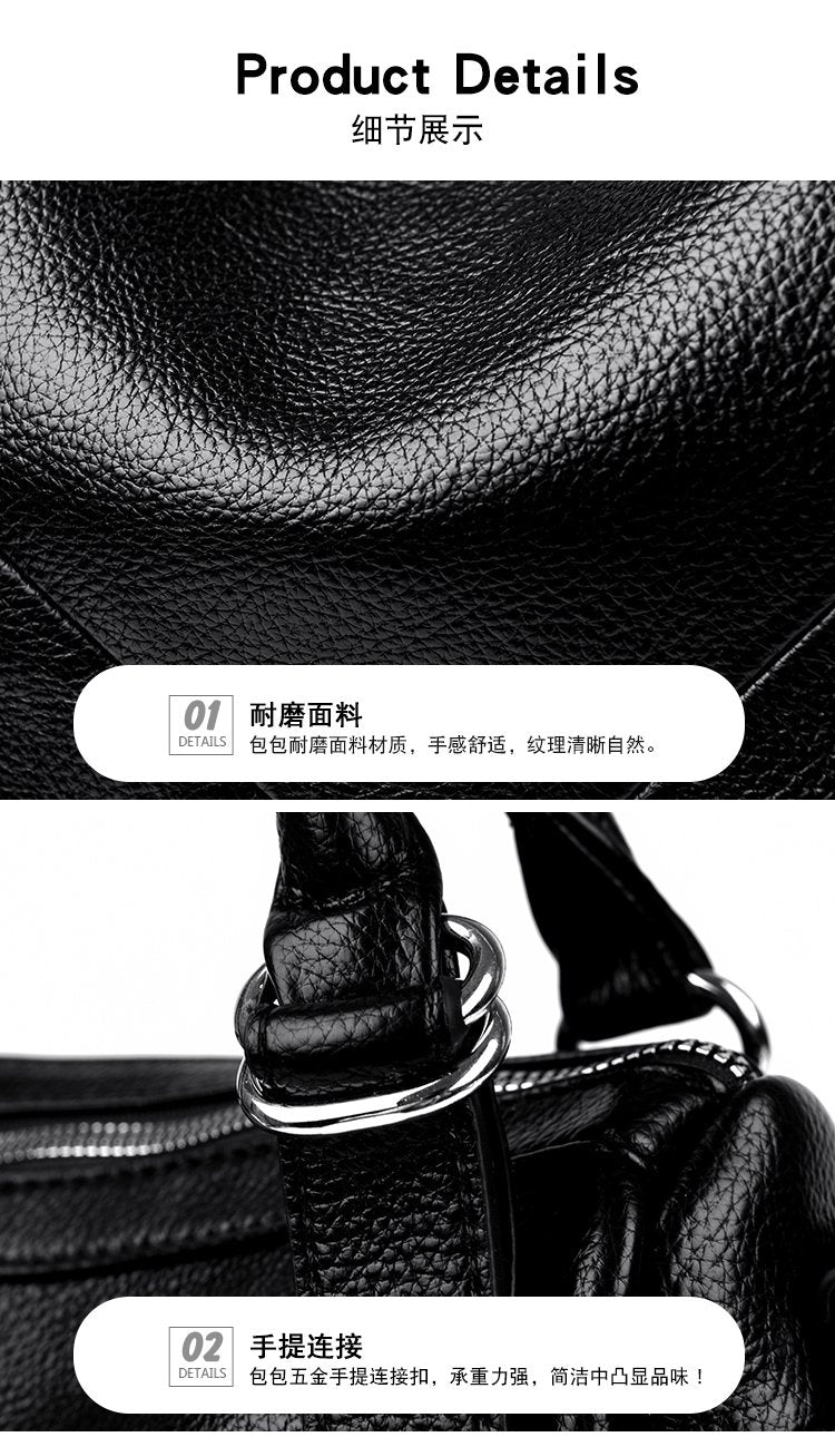Women's bag three-way bag single shoulder crossbody handbag2025One-size-fits-all for summer PU Sewing Thread Zipper