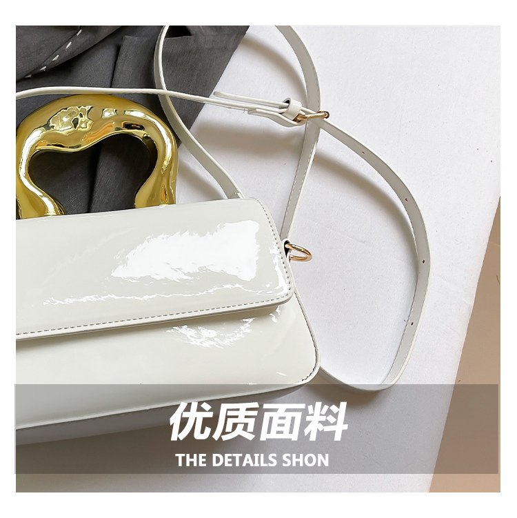 Shoulder Crossbody Handbag PU Women's Handbag Stitched Small Square Bag2025Summer Cover Style One Size