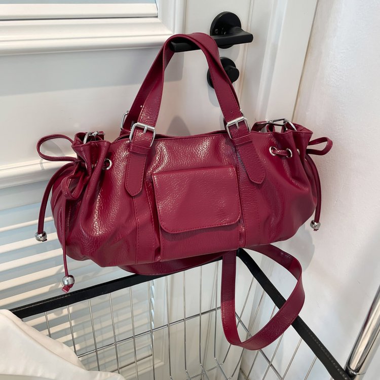 One Size Women's Bag Zipper Tote Bag PU Stitched Single Shoulder Crossbody Handbag2025Summer