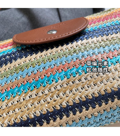 Magnetic Buckle Single Shoulder Crossbody Bag Without Accessories Mixed Material Women's Bag2025Autumn