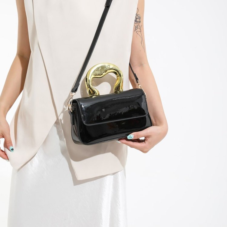 Shoulder Crossbody Handbag PU Women's Handbag Stitched Small Square Bag2025Summer Cover Style One Size