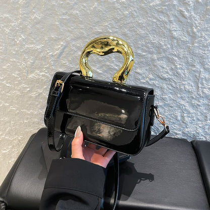 Shoulder Crossbody Handbag PU Women's Handbag Stitched Small Square Bag2025Summer Cover Style One Size