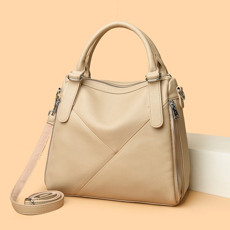 Women's bag three-way bag single shoulder crossbody handbag2025One-size-fits-all for summer PU Sewing Thread Zipper