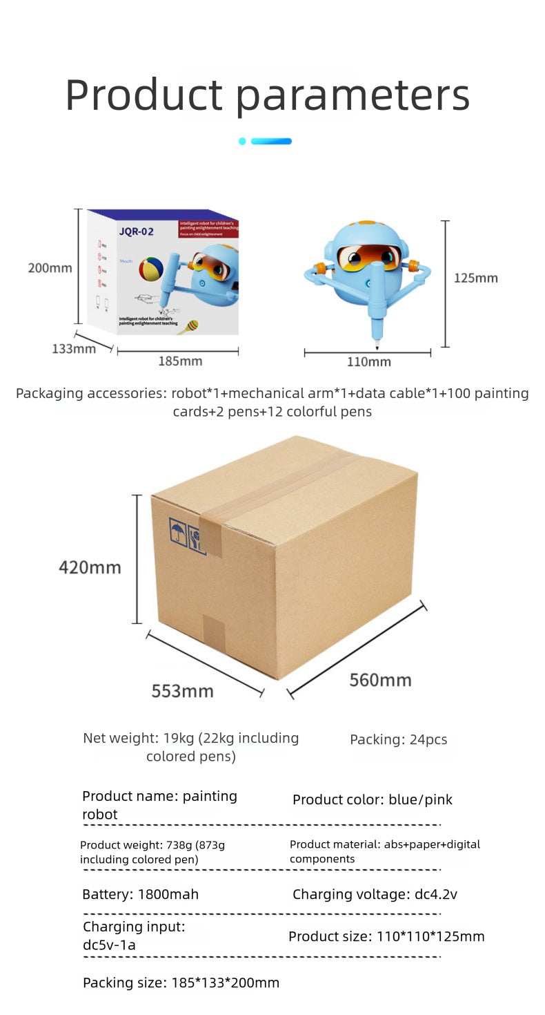 Smart Drawing Robot Multifunctional Educational Toy for Children Elementary School Students Toddlers Baby Learning Doodle Enlightenment
