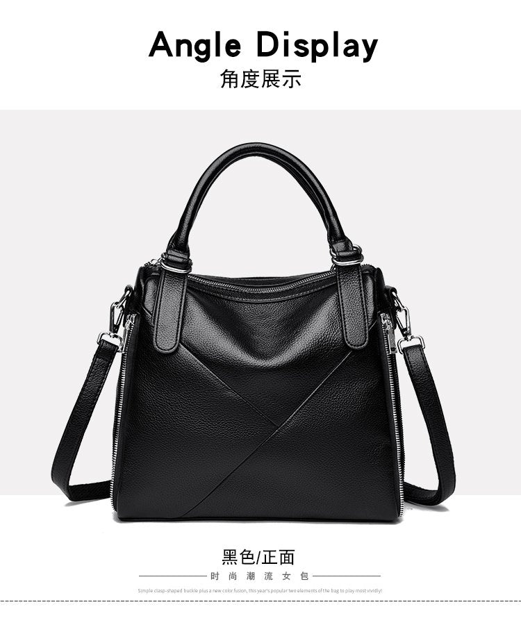 Women's bag three-way bag single shoulder crossbody handbag2025One-size-fits-all for summer PU Sewing Thread Zipper