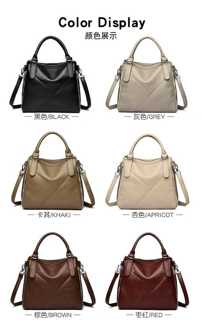 Women's bag three-way bag single shoulder crossbody handbag2025One-size-fits-all for summer PU Sewing Thread Zipper