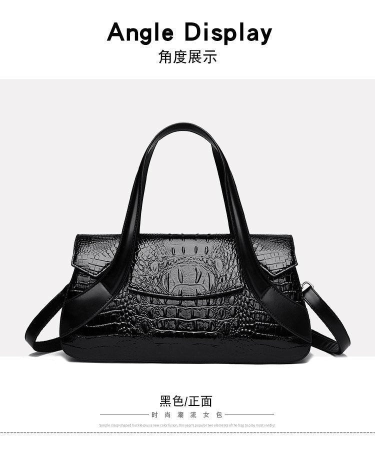 Shoulder Crossbody Handbag2025Summer Women's Bag Magnetic Buckle Zipper Three-in-One Bag Stitched PU Average Size