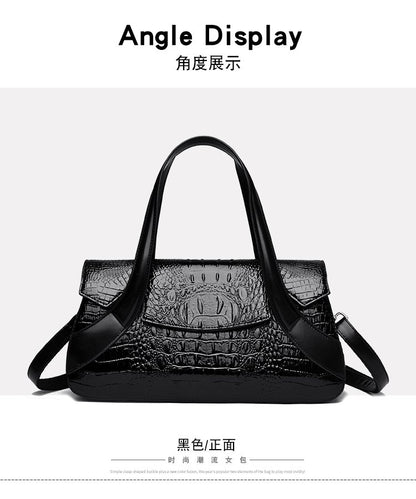 Shoulder Crossbody Handbag2025Summer Women's Bag Magnetic Buckle Zipper Three-in-One Bag Stitched PU Average Size