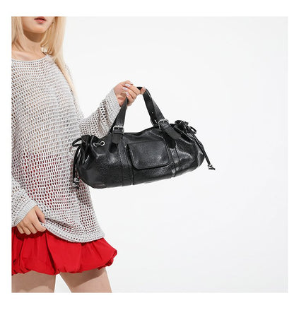 One Size Women's Bag Zipper Tote Bag PU Stitched Single Shoulder Crossbody Handbag2025Summer