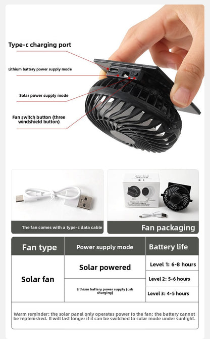 Solar Fan Hat for Men, Summer Outdoor Hiking Sunshade Hat with Fan, Sun Protection Hat, Fishing Fisherman Hat