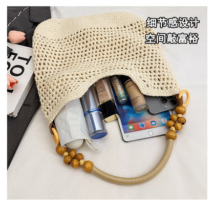 2025Summer woven bag one-size-fits-all women's bag single shoulder underarm bag magnetic clasp woven fabric