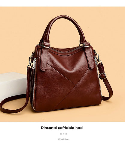 Women's bag three-way bag single shoulder crossbody handbag2025One-size-fits-all for summer PU Sewing Thread Zipper
