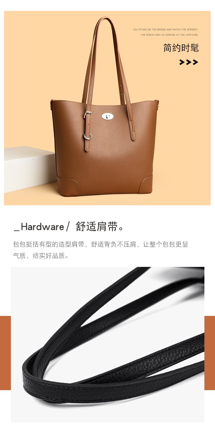 Average Size PU Zipper Shoulder Bag Women's Bag2025Autumn Tote Bag