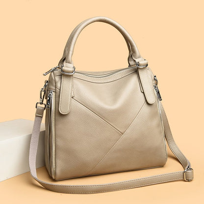 Women's bag three-way bag single shoulder crossbody handbag2025One-size-fits-all for summer PU Sewing Thread Zipper