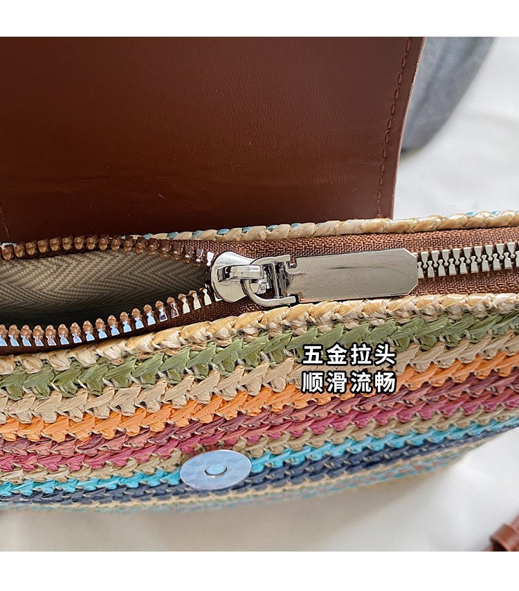 Magnetic Buckle Single Shoulder Crossbody Bag Without Accessories Mixed Material Women's Bag2025Autumn