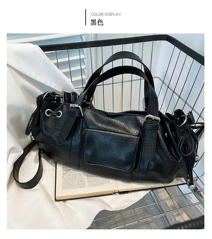 One Size Women's Bag Zipper Tote Bag PU Stitched Single Shoulder Crossbody Handbag2025Summer